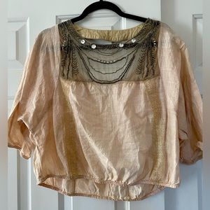 VINTAGE Free People Embroidered Crop S